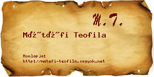 Mátéfi Teofila névjegykártya